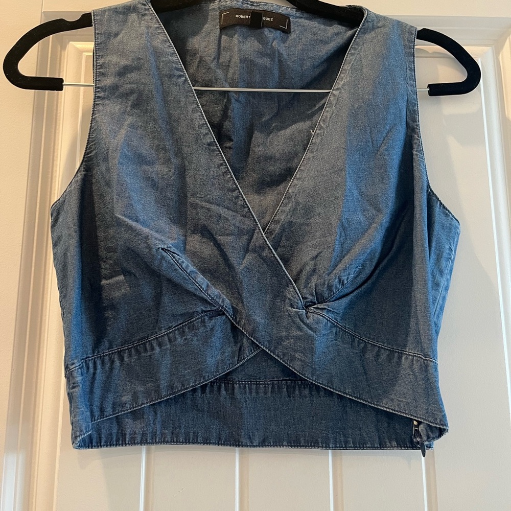 Robert Rodriguez denim cropped top. Size 0. $95 or best offer.